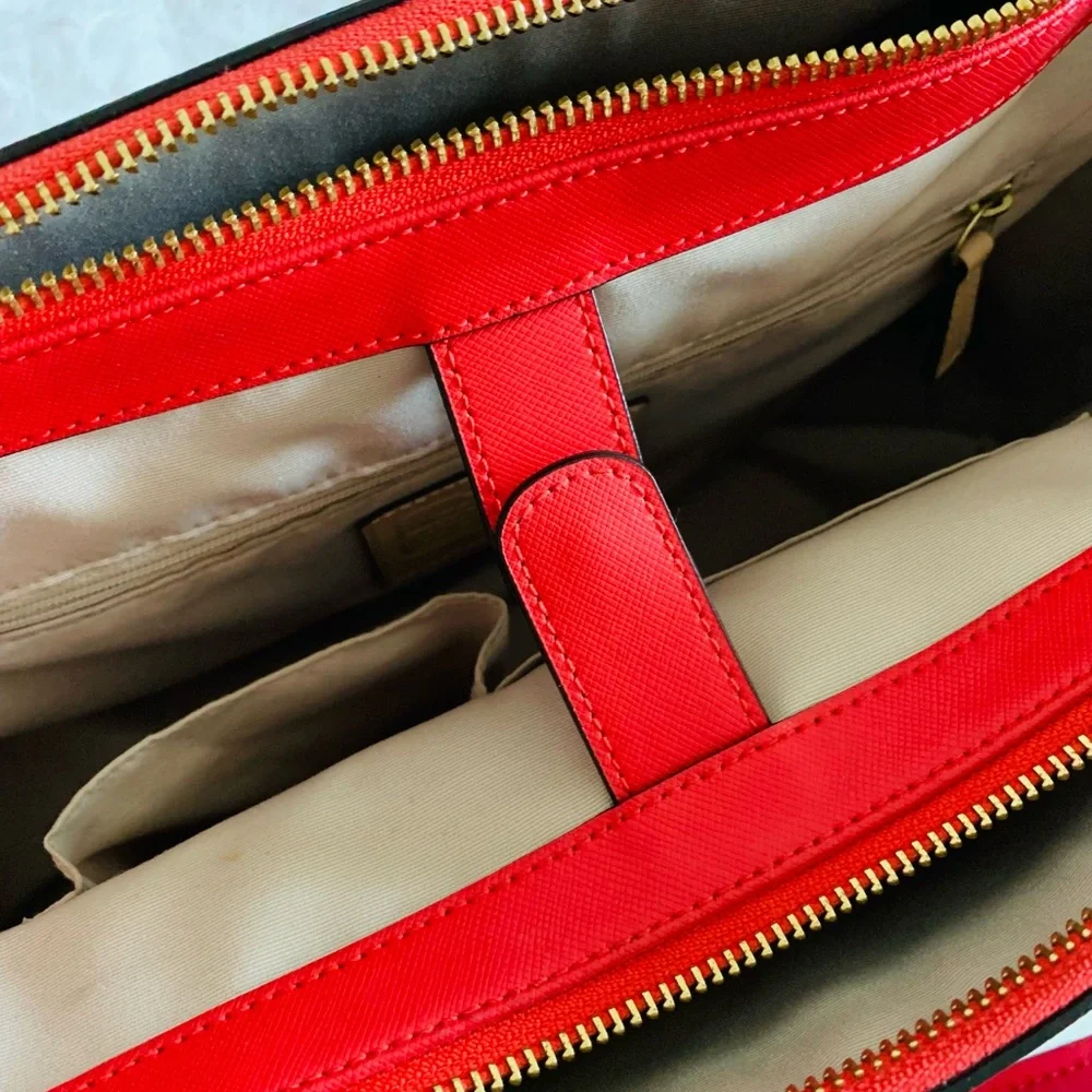 COACH Leather Peyton Double Zip CarryAll Handbag - Picture 10 of 16